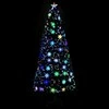 Kalėdų eglutė su LED snaigėmis, juoda, 210cm, optinis pluoštas