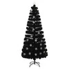 Kalėdų eglutė su LED snaigėmis, juoda, 210cm, optinis pluoštas