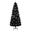 Kalėdų eglutė su LED snaigėmis, juoda, 240cm, optinis pluoštas