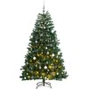 Kalėdų eglutė su šarnyrinėmis šakomis/LED/žaisliukais, 210cm