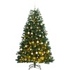 Kalėdų eglutė su šarnyrinėmis šakomis/LED/žaisliukais, 210cm