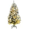 Kalėdų eglutė su šarnyrinėmis šakomis/LED/žaisliukais, 150cm