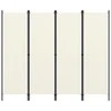 Kambario pertvara, 4 dalių, baltos spalvos, 200x180cm
