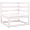 Kampinė sodo sofa, baltos spalvos, pušies medienos masyvas