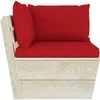 Kampinė sodo sofa iš palečių su pagalvėlėmis, impregnuota eglė