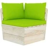 Kampinė sodo sofa iš palečių su pagalvėlėmis, impregnuota eglė