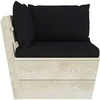 Kampinė sodo sofa iš palečių su pagalvėlėmis, impregnuota eglė