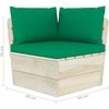 Kampinė sodo sofa iš palečių su pagalvėlėmis, impregnuota eglė
