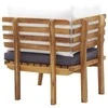 Kampinė sodo sofa su pagalvėlėmis, akacijos medienos masyvas