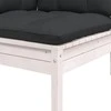 Kampinė sodo sofa su pagalvėlėmis, balta, pušies masyvas