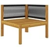 Lauko baldų komplektas Kampinės sodo sofos su pagalvėlėmis, 2vnt., akacijos masyvas
