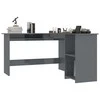 Kampinis stalas, pilkas, 120x140x75cm, MDP, L formos, blizgus