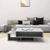 Kavos staliukas, betono pilkas, 105x55x32cm, apdirbta mediena