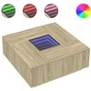 Kavos staliukas su Infinity LED, ąžuolo, 100x100x40cm