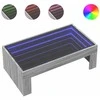 Kavos staliukas su Infinity LED lemputėmis, pilkas, 90x50x30cm