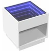 Kavos staliukas su Infinity LED lemputėmis, baltas, 50x50x50cm