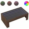 Kavos staliukas su Infinity LED lemputėmis, rudas, 90x50x30cm