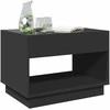 Kavos staliukas su Infinity LED lemputėmis, juodas, 70x50x50cm