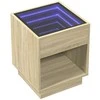 Kavos staliukas su Infinity LED lemputėmis, ąžuolo, 40x40x50cm