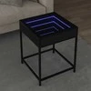 Kavos staliukas su Infinity LED lemputėmis, juodas, 40x40x51cm