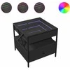 Kavos staliukas su Infinity LED lemputėmis, juodas, 50x50x51cm