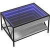 Kavos staliukas su Infinity LED lemputėmis, pilkas, 70x50x38cm