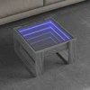 Kavos staliukas su Infinity LED lemputėmis, pilkas, 50x53x30cm