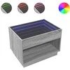 Kavos staliukas su Infinity LED lemputėmis, pilkas, 70x50x50cm