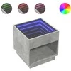 Kavos staliukas su Infinity LED lemputėmis, betono, 50x50x50cm