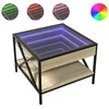 Kavos staliukas su Infinity LED lemputėmis, ąžuolo, 50x50x38cm