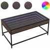Kavos staliukas su Infinity LED lemputėmis, rudas, 90x50x41cm
