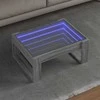 Kavos staliukas su Infinity LED lemputėmis, pilkas, 70x53x30cm