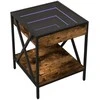Kavos staliukas su Infinity LED lemputėmis, dūminis, 40x40x49cm