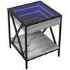 Kavos staliukas su Infinity LED lemputėmis, pilkas, 40x40x49cm