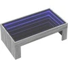 Kavos staliukas su Infinity LED lemputėmis, pilkas, 90x50x30cm