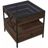Kavos staliukas su Infinity LED lemputėmis, rudas, 50x50x51cm