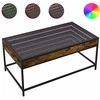 Kavos staliukas su Infinity LED lemputėmis, dūminis, 90x50x41cm