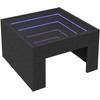 Kavos staliukas su Infinity LED lemputėmis, juodas, 50x50x30cm