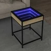 Kavos staliukas su Infinity LED lemputėmis, ąžuolo, 40x40x51cm