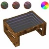 Kavos staliukas su Infinity LED lemputėmis, dūminis, 70x53x30cm