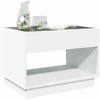 Kavos staliukas su Infinity LED lemputėmis, baltas, 70x50x50cm