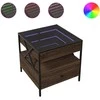 Kavos staliukas su Infinity LED lemputėmis, rudas, 50x50x51cm