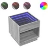 Kavos staliukas su Infinity LED lemputėmis, pilkas, 50x50x50cm