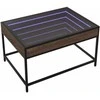 Kavos staliukas su Infinity LED lemputėmis, rudas, 70x50x41cm