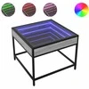 Kavos staliukas su Infinity LED lemputėmis, pilkas, 50x50x41cm