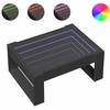Kavos staliukas su Infinity LED lemputėmis, juodas, 70x53x30cm