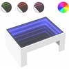 Kavos staliukas su Infinity LED lemputėmis, baltas, 70x50x30cm