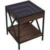 Kavos staliukas su Infinity LED lemputėmis, rudas, 40x40x49cm