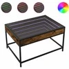 Kavos staliukas su Infinity LED lemputėmis, dūminis, 70x50x41cm