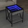 Kavos staliukas su Infinity LED lemputėmis, pilkas, 40x40x49cm